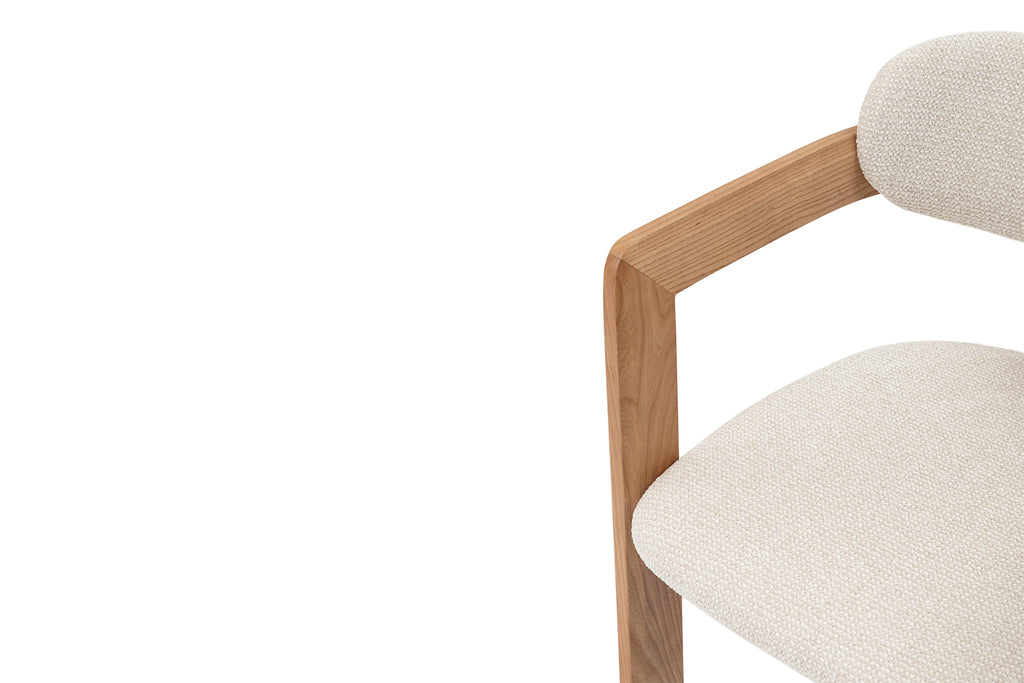 Chaise Camille Frêne Naturel Tissu Beige