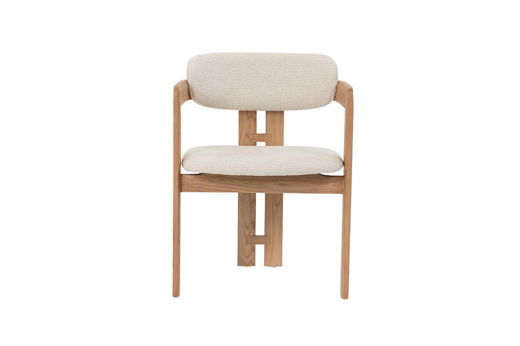 Chaise Camille Frêne Naturel Tissu Beige