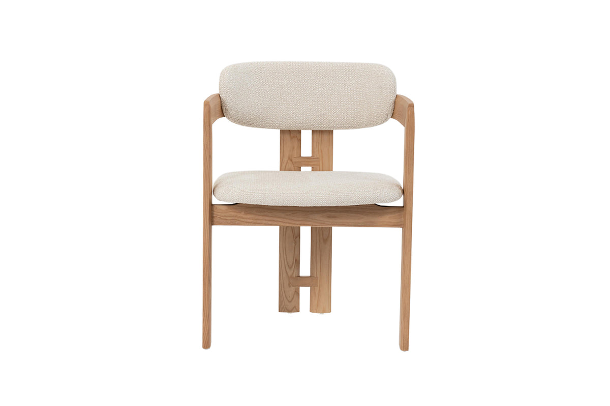 Chaise Camille Frêne Naturel Tissu Beige