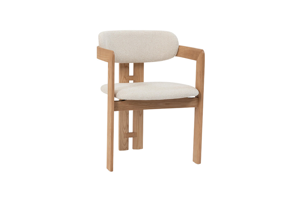 Chaise Camille Frêne Naturel Tissu Beige