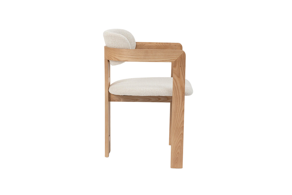 Chaise Camille Frêne Naturel Tissu Beige