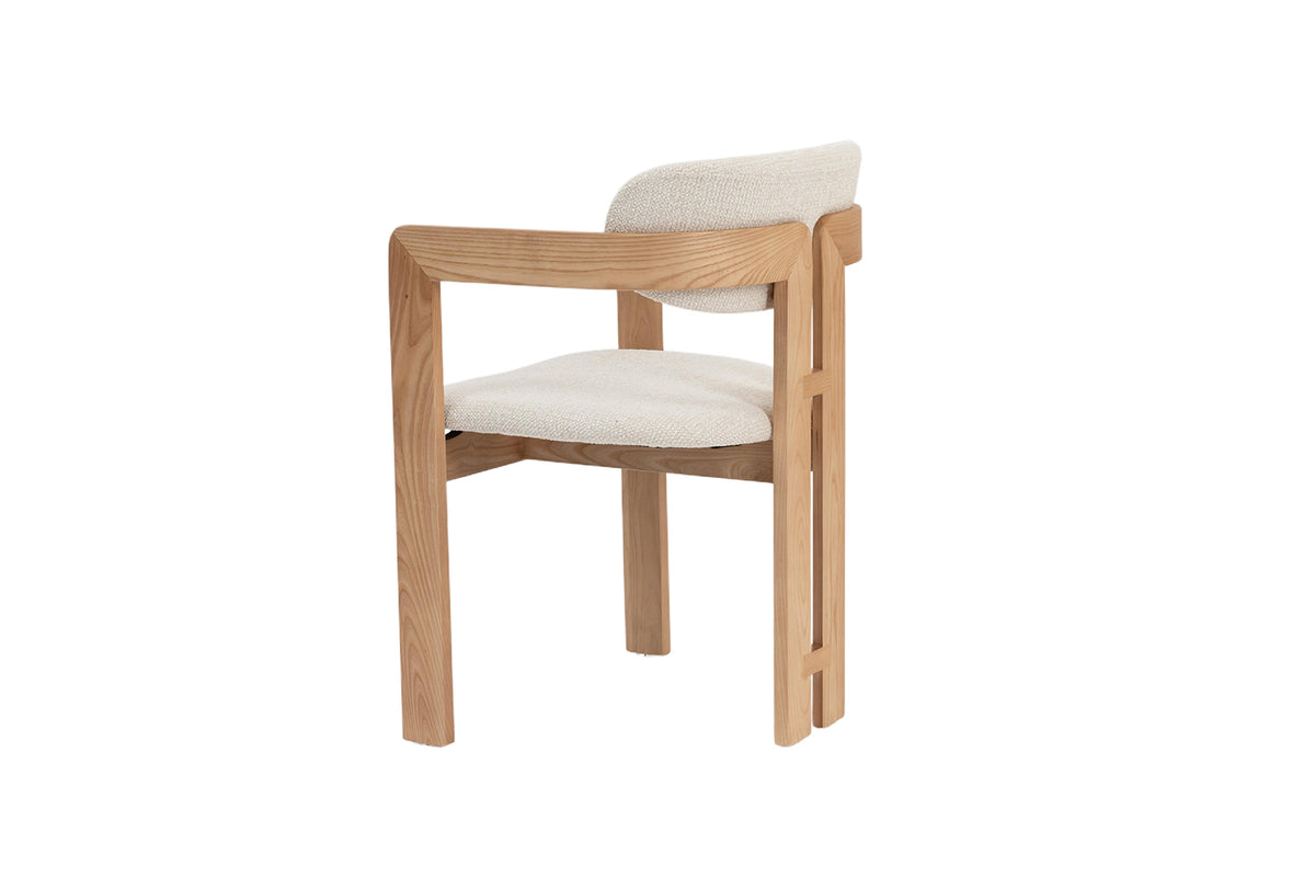 Chaise Camille Frêne Naturel Tissu Beige