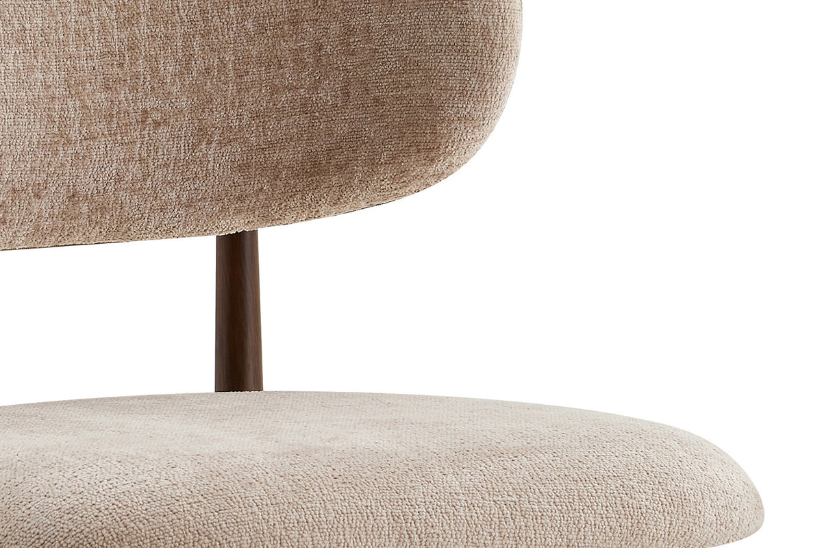Chaise Nono Noyer – Tissu Lech Milky-80 Beige - vue 5