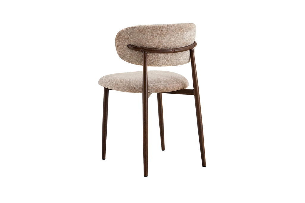 Chaise Nono Noyer – Tissu Lech Milky-80 Beige - vue 8