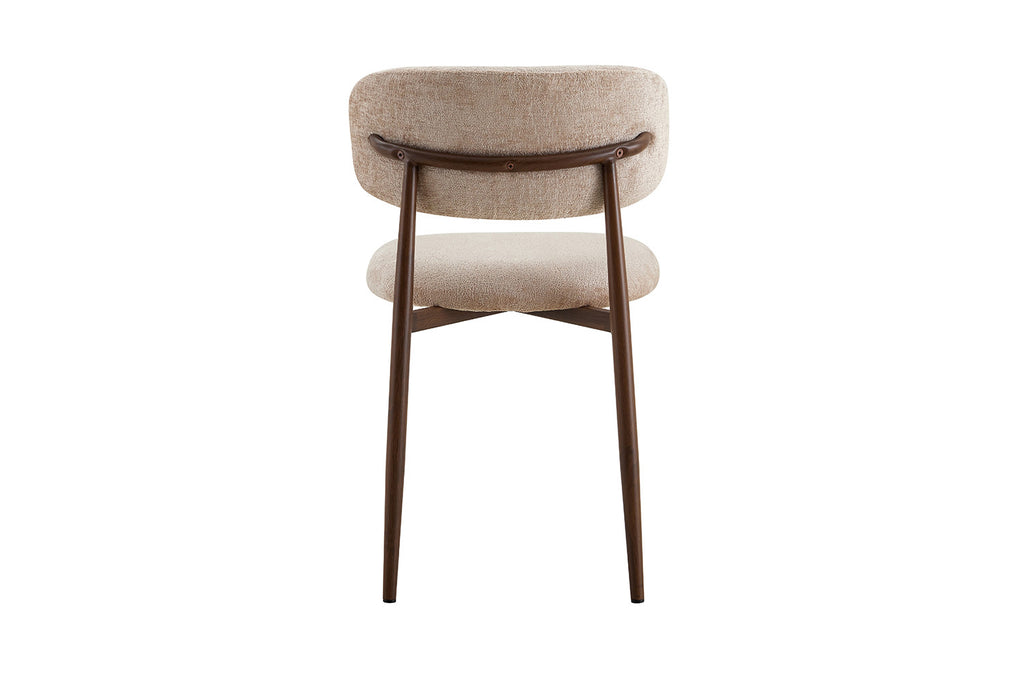 Chaise Nono Noyer – Tissu Lech Milky-80 Beige - vue 9