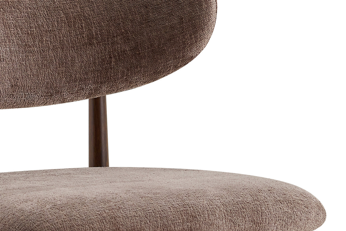 Chaise Nono Noyer – Tissu Lech Milky-85 Sable - vue 5