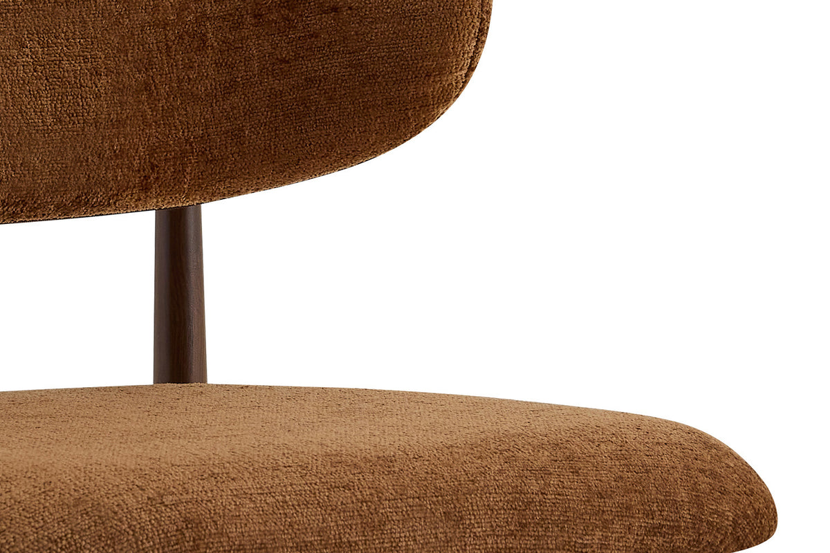 Chaise Nono Noyer – Tissu Lech Milky-20 Marron Clair - vue 5
