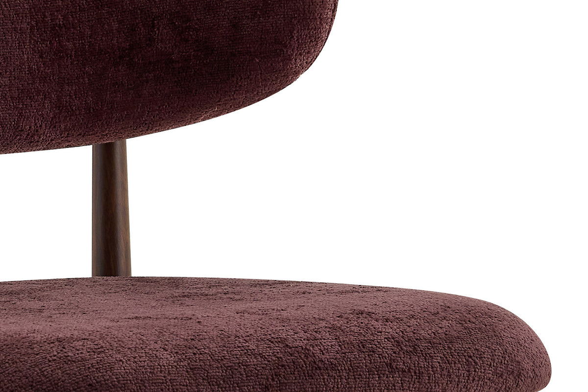 Chaise Nono Noyer – Tissu Lech Milky-5 Mauve foncé - vue 5