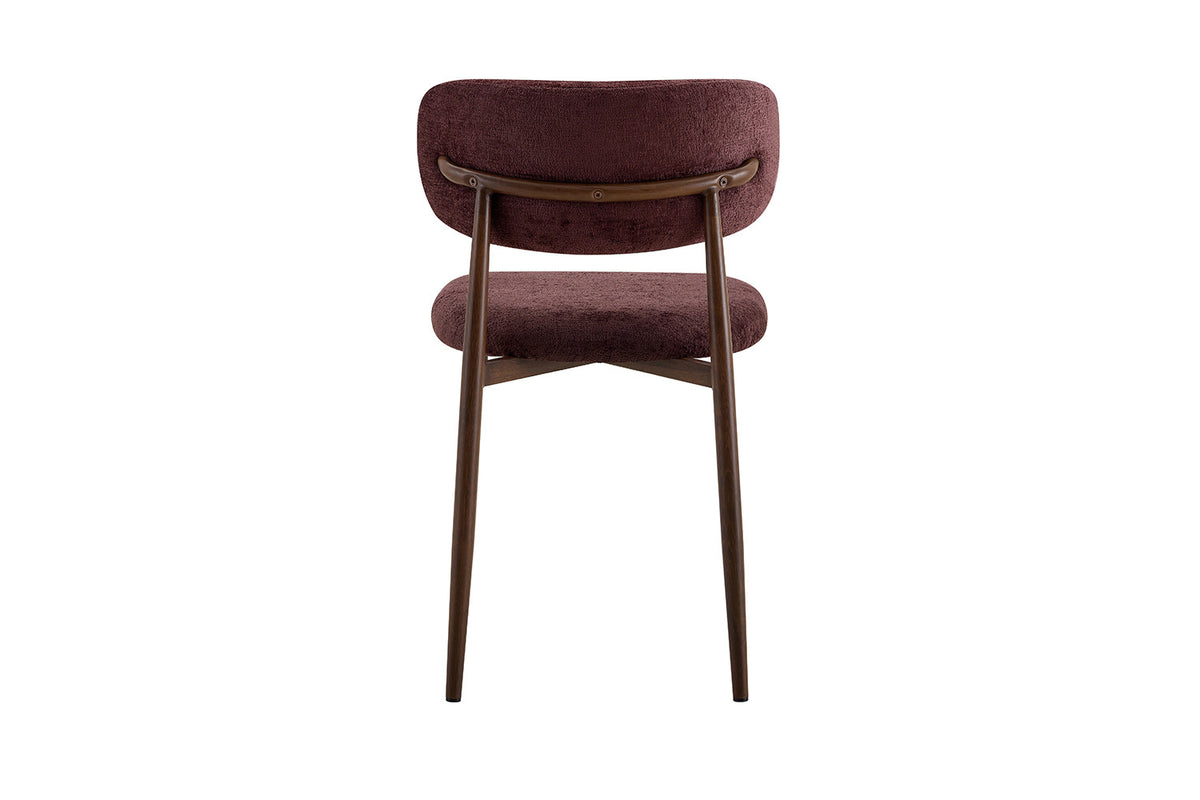 Chaise Nono Noyer – Tissu Lech Milky-5 Mauve foncé - vue 9