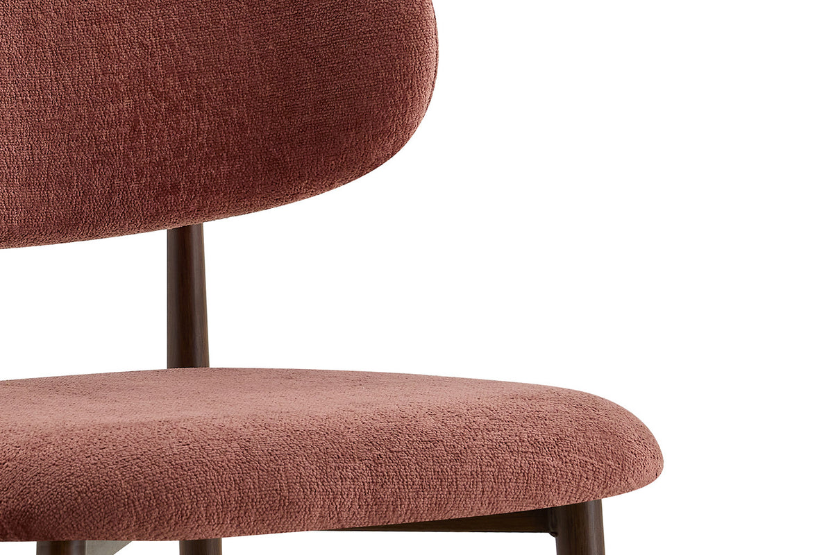 Chaise Nono Noyer – Tissu Lech Milky-10 Rose - vue 5