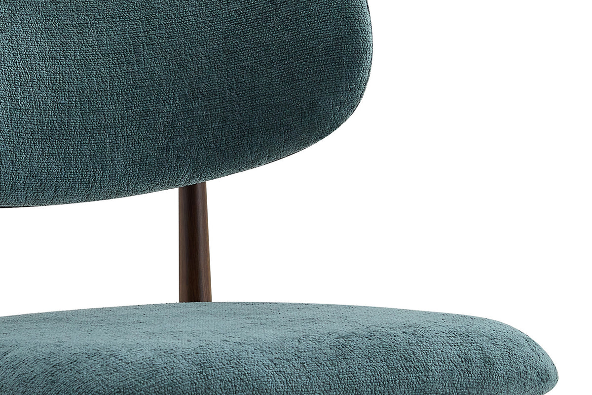 Chaise Nono Noyer – Tissu Lech Milky-40 Bleu-Vert - vue 5