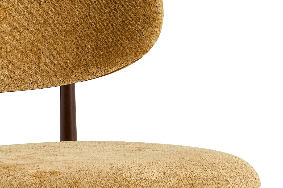 Chaise Nono Noyer – Tissu Lech Milky-25 Jaune - vue 5