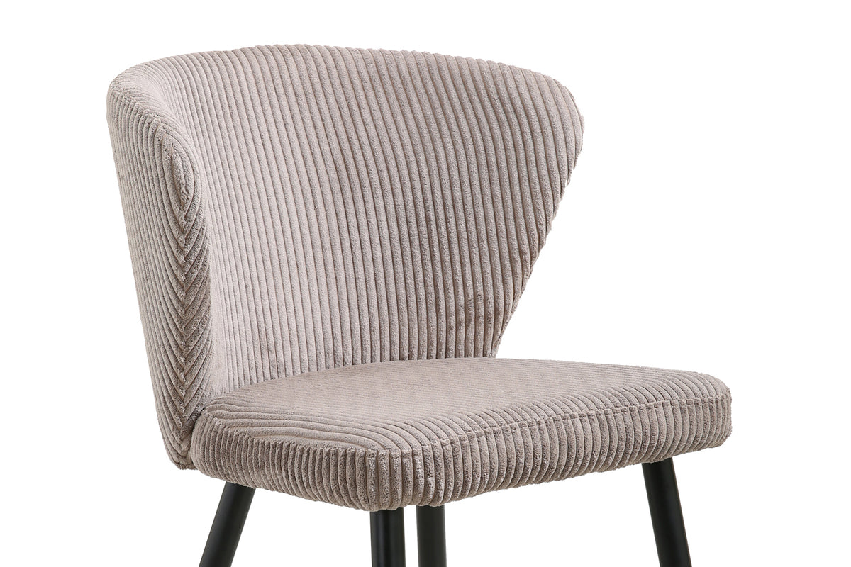 Chaise Tornado velours côtelé Sable