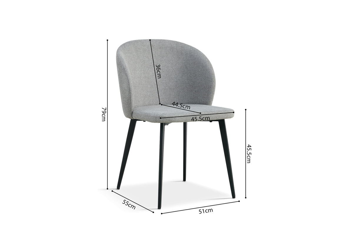 Chaise Toledo Tissu Gris clair