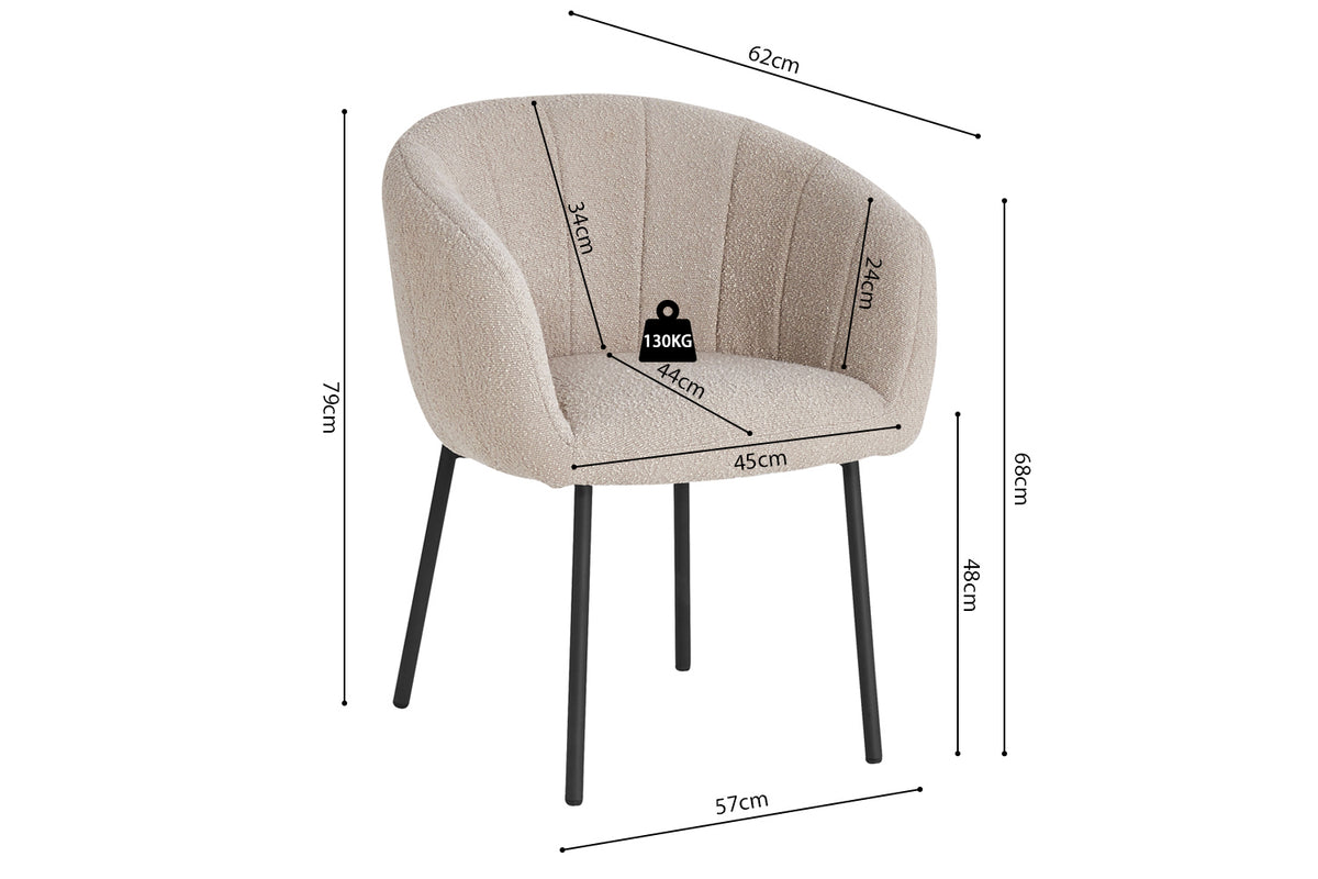 Chaise Sevilla Bouclé Sable