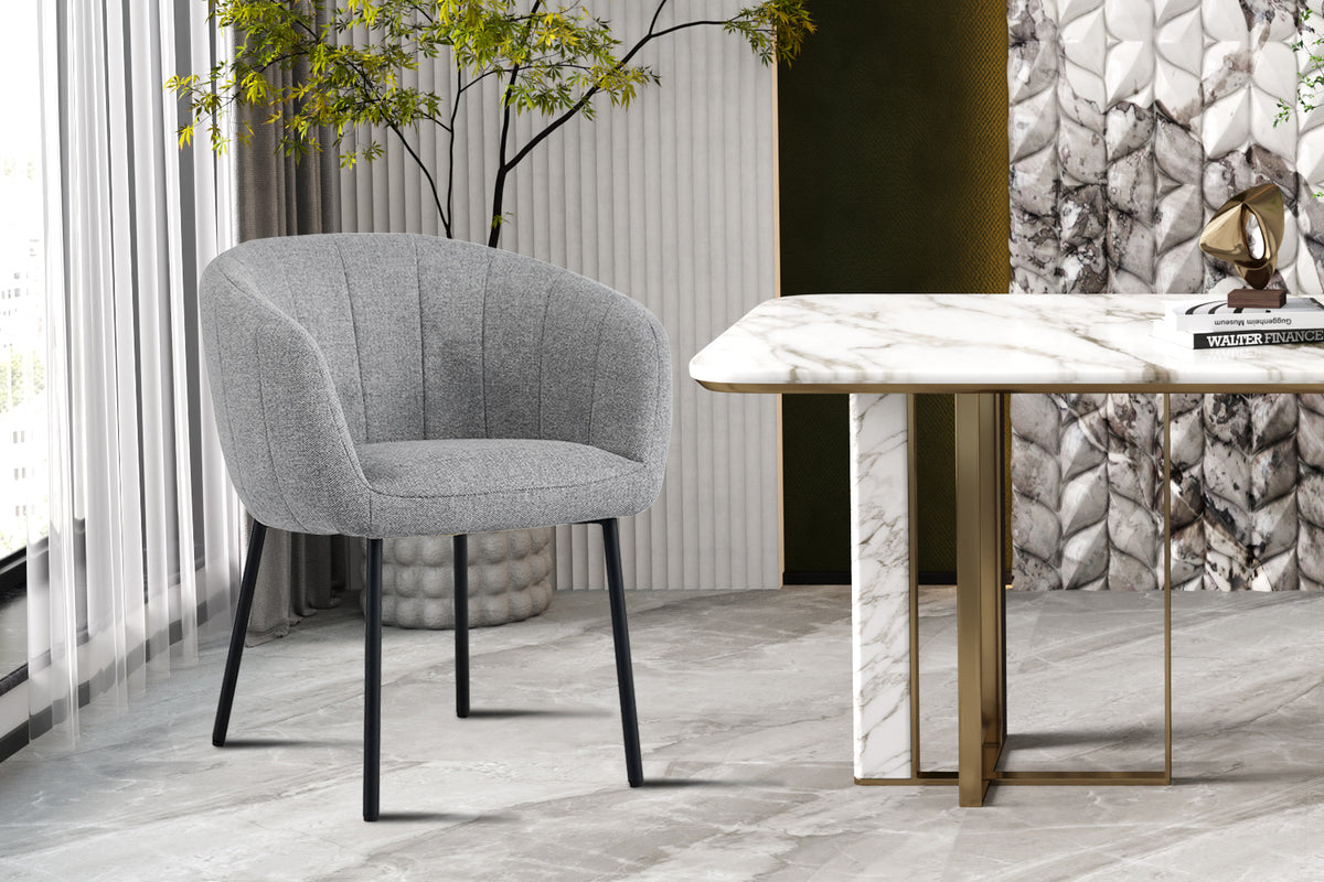 Chaise Sevilla Tissu Gris clair
