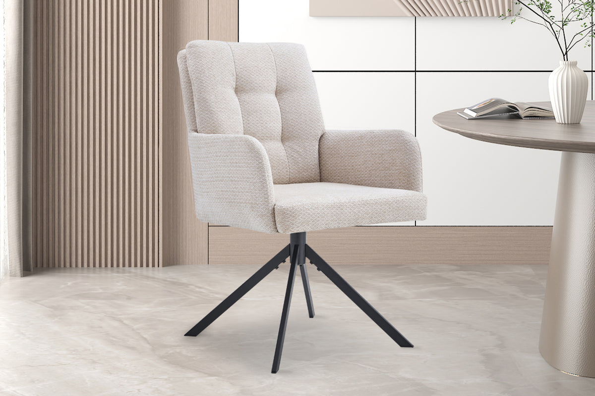Chaise Granada pivotante Tissu Beige