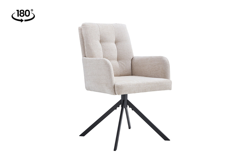 Chaise Granada pivotante Tissu Beige