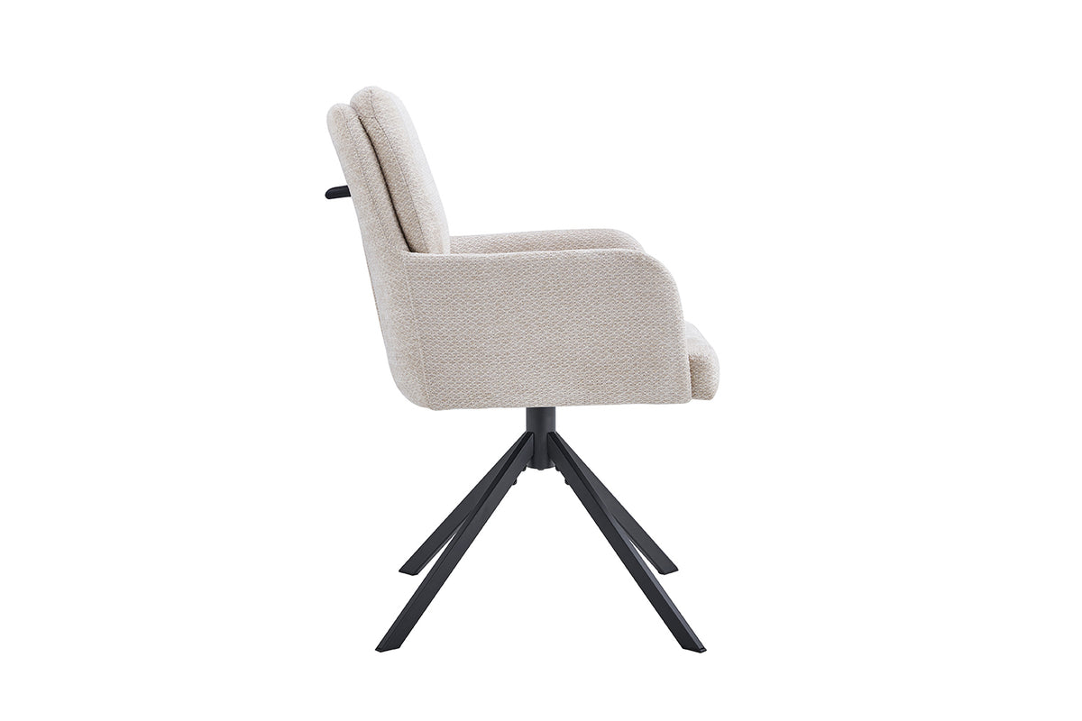 Chaise Granada pivotante Tissu Beige