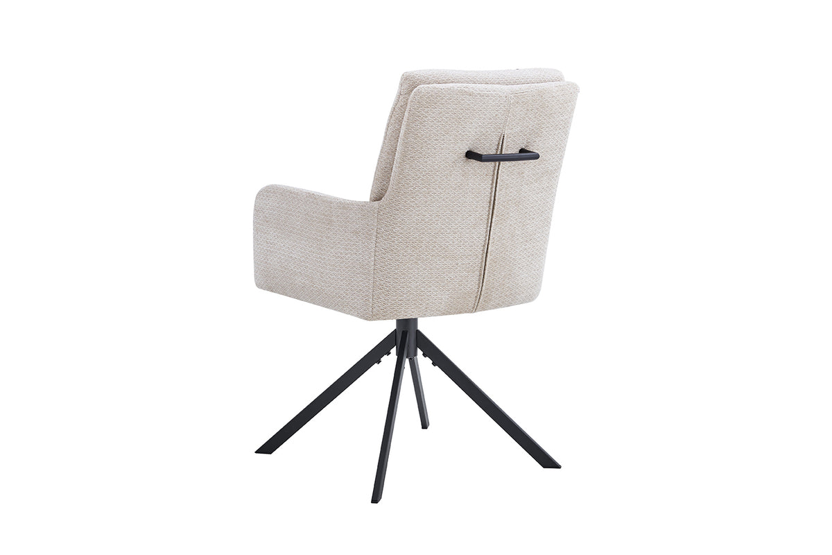 Chaise Granada pivotante Tissu Beige