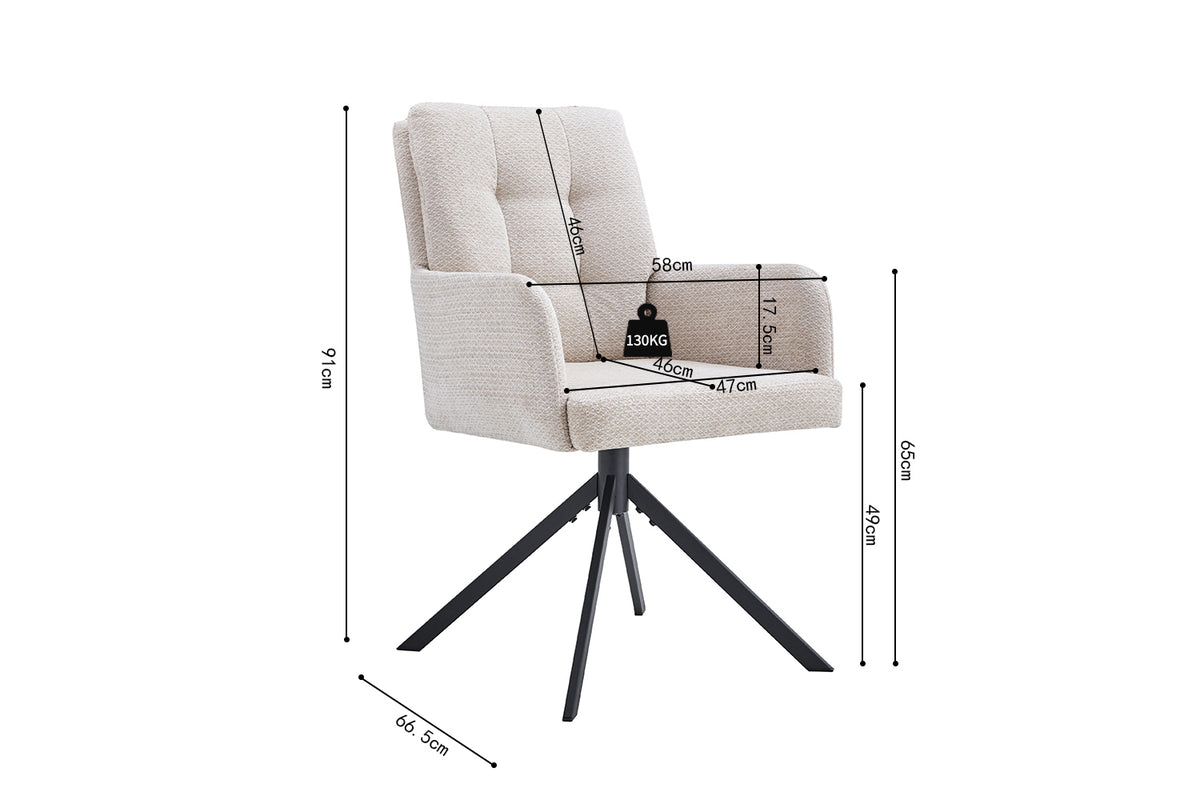 Chaise Granada pivotante Tissu Beige
