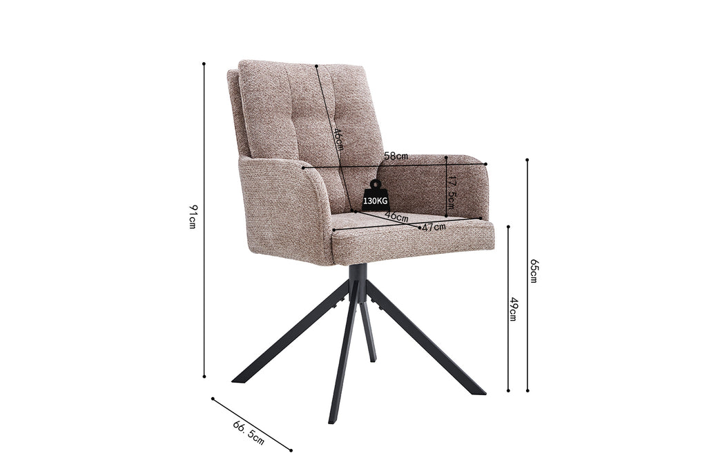 Chaise Granada pivotante Tissu Sable