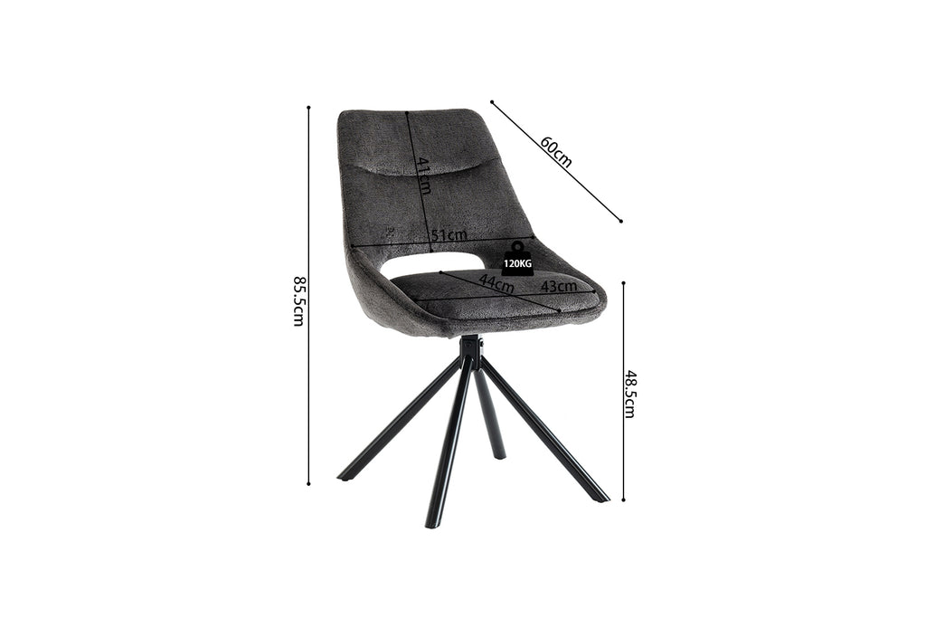 Chaise Dante Tissu Gris
