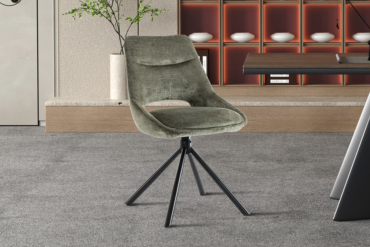Chaise Dante Tissu Vert
