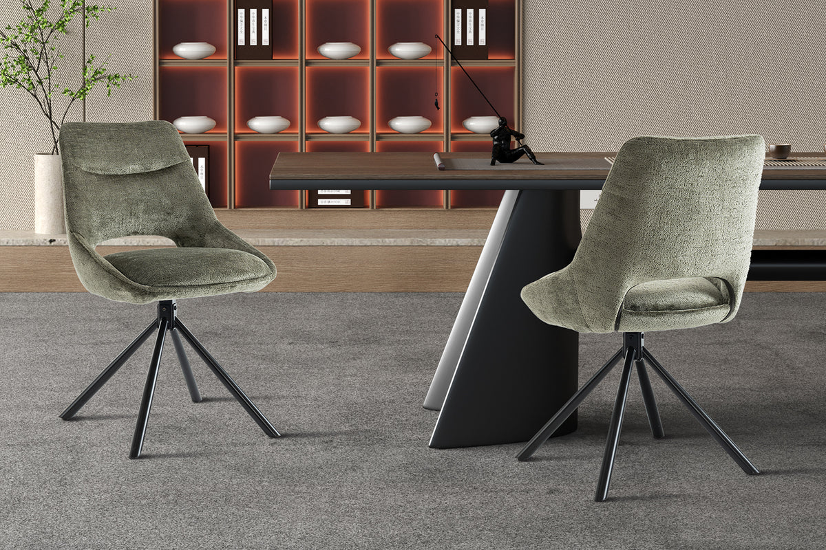 Chaise Dante Tissu Vert
