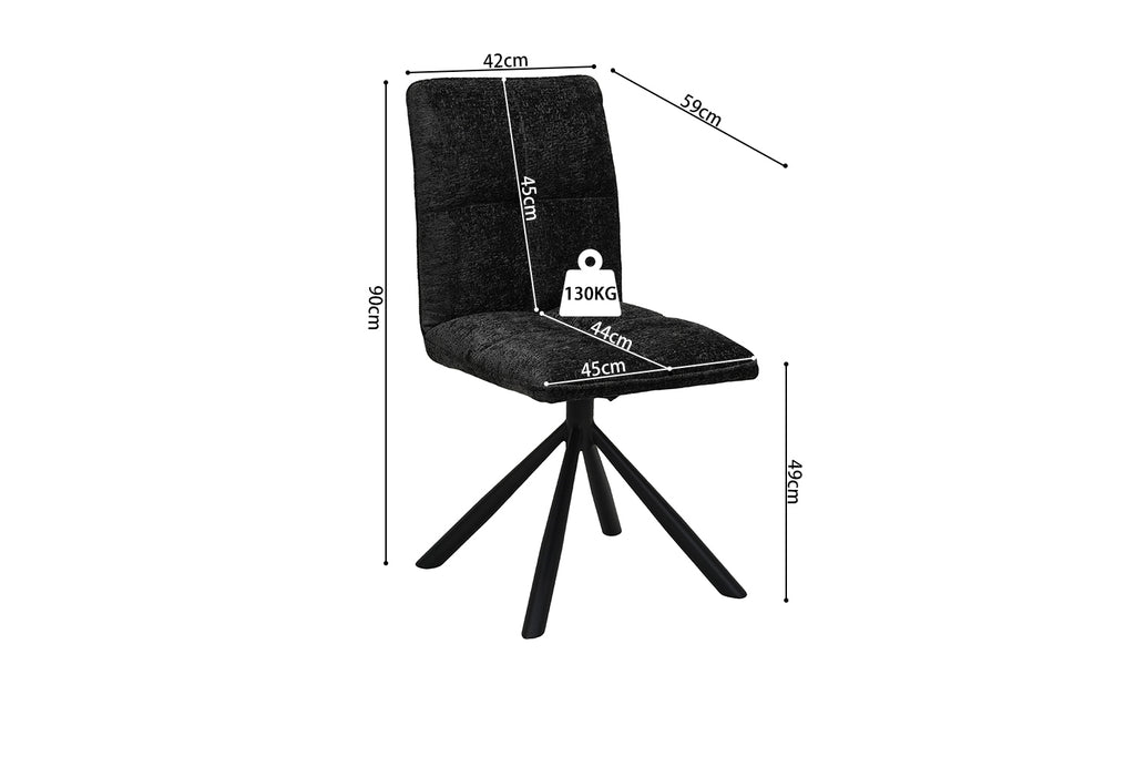 Chaise Jack pivotante Tissu Gris foncé