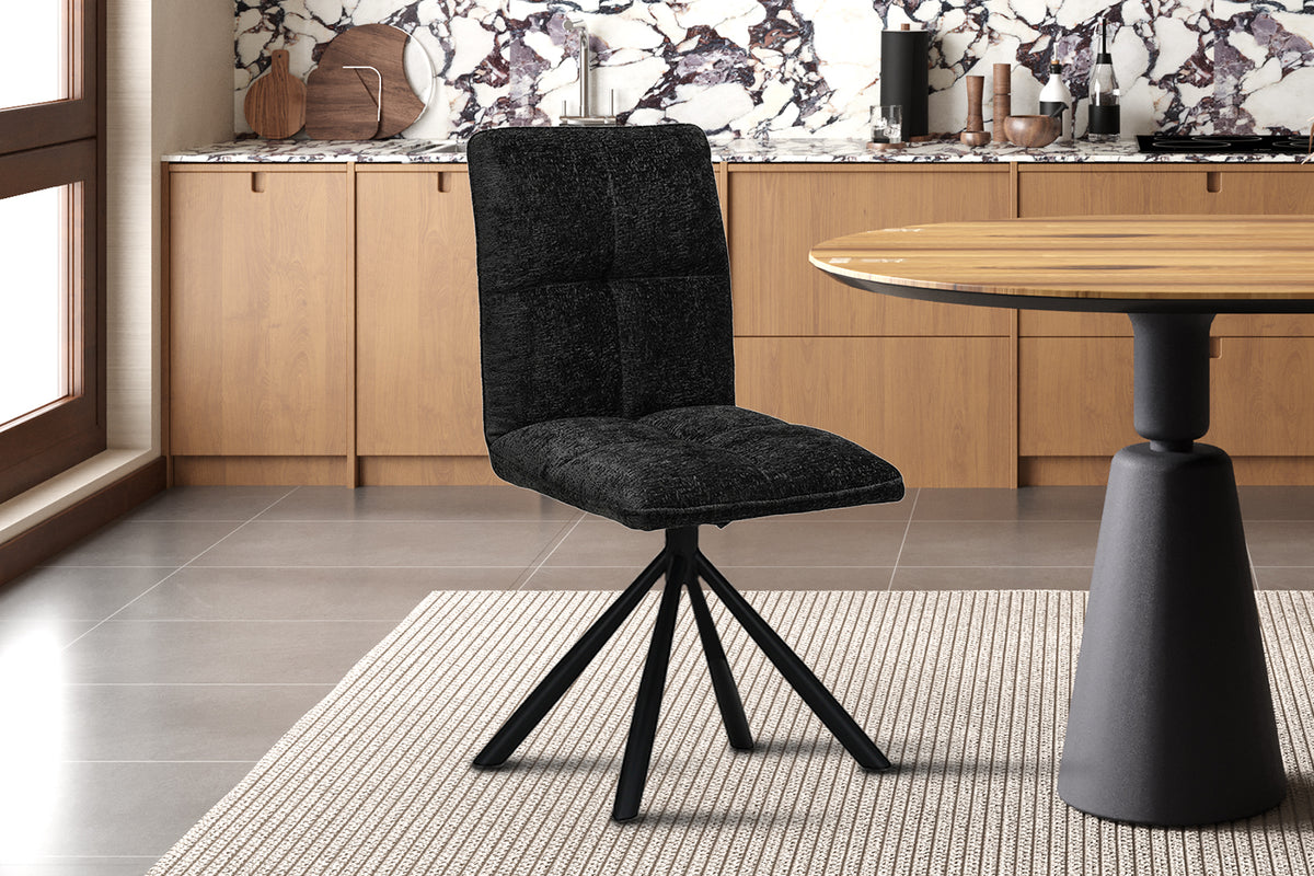 Chaise Jack pivotante Tissu Gris foncé