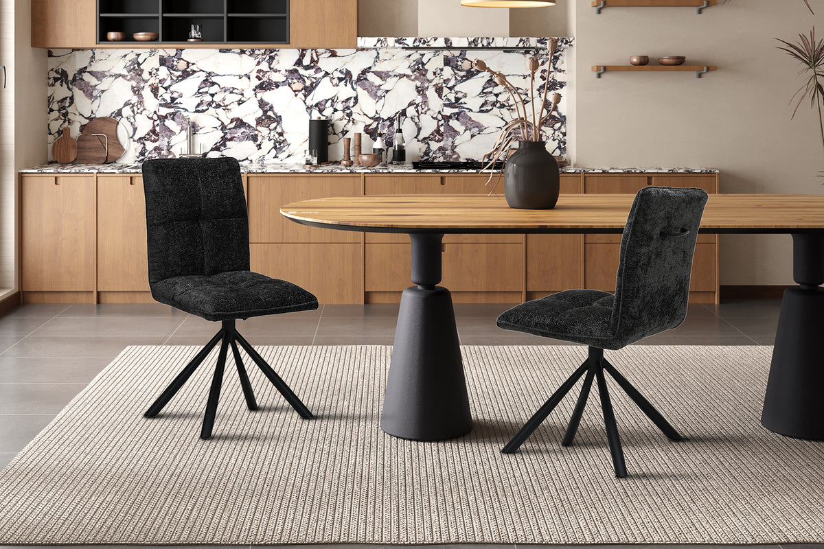 Chaise Jack pivotante Tissu Gris foncé