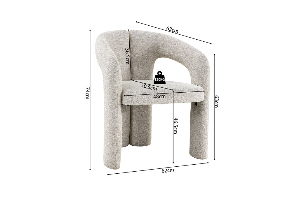 Chaise Beja Tissu Écru
