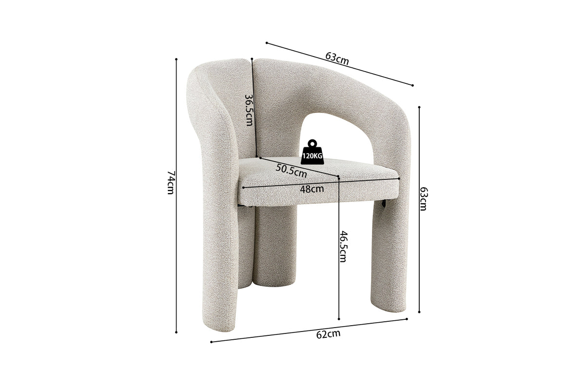 Chaise Beja Tissu Écru