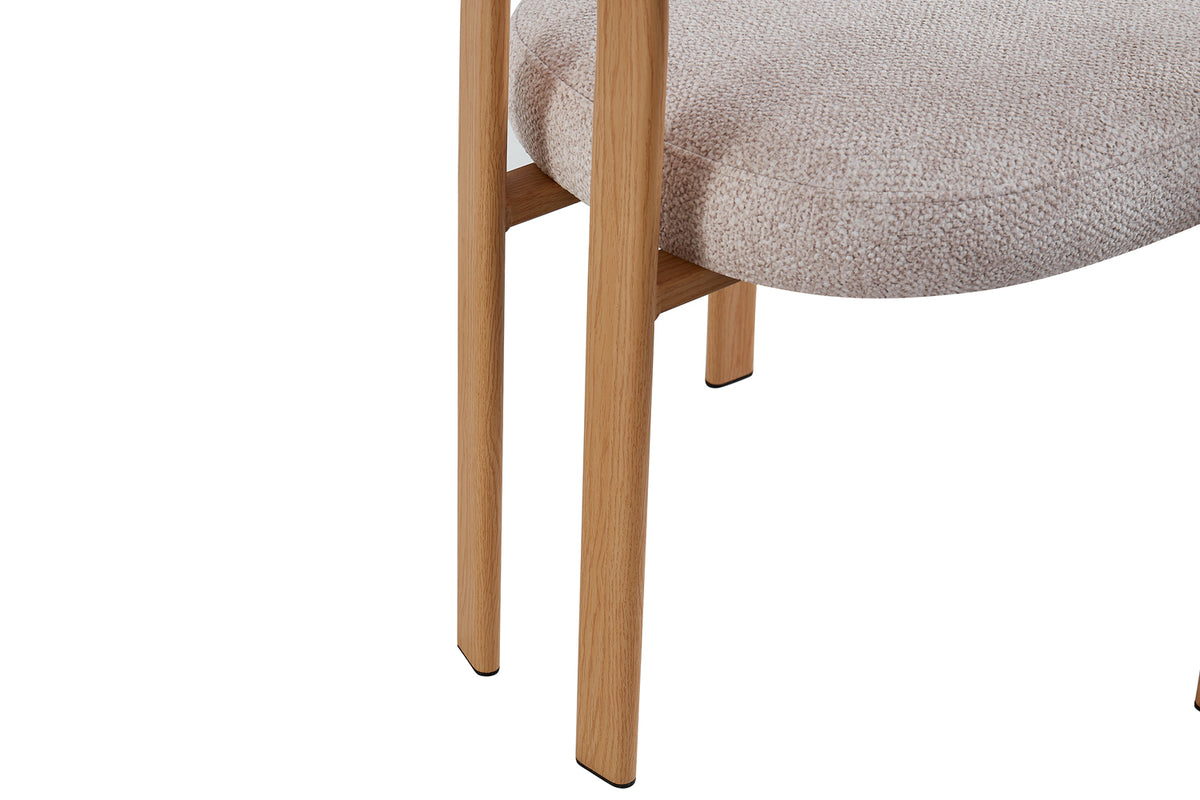 Chaise avec accoudoirs Julia Naturel – Tissu