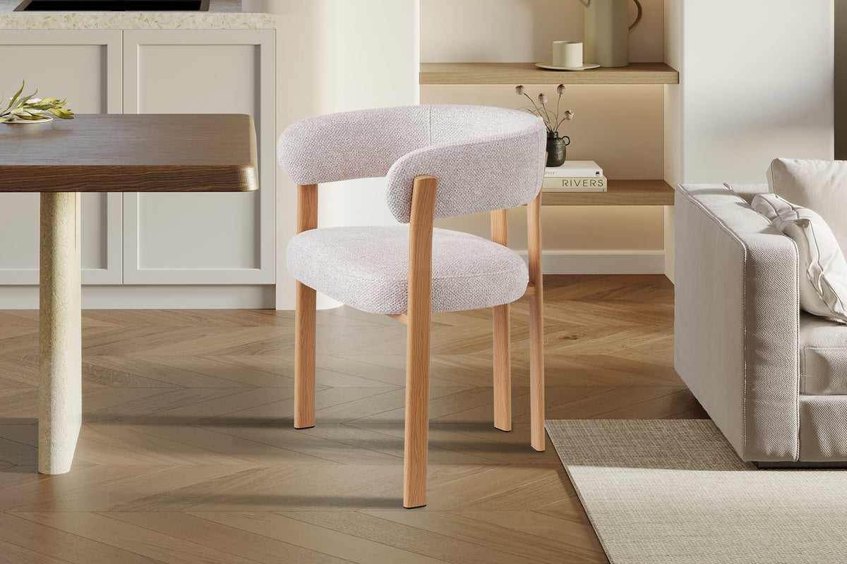 Chaise avec accoudoirs Julia Naturel – Tissu