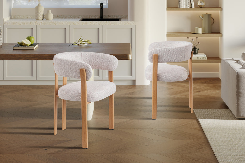 Chaise avec accoudoirs Julia Naturel – Tissu