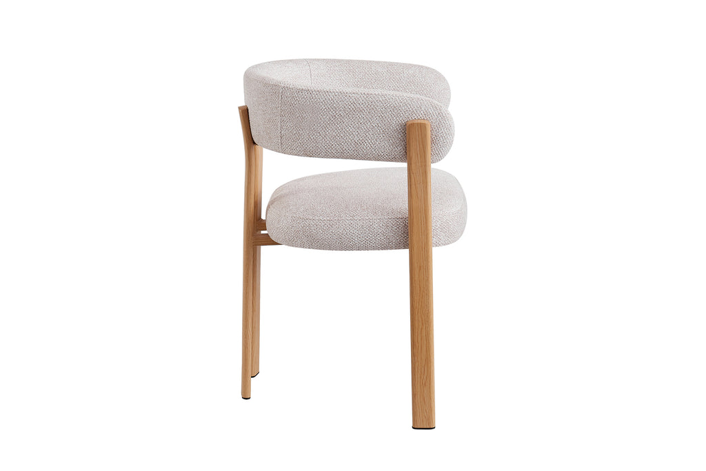 Chaise avec accoudoirs Julia Naturel – Tissu