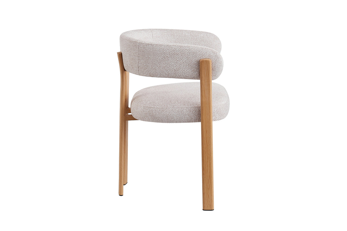 Chaise avec accoudoirs Julia Naturel – Tissu