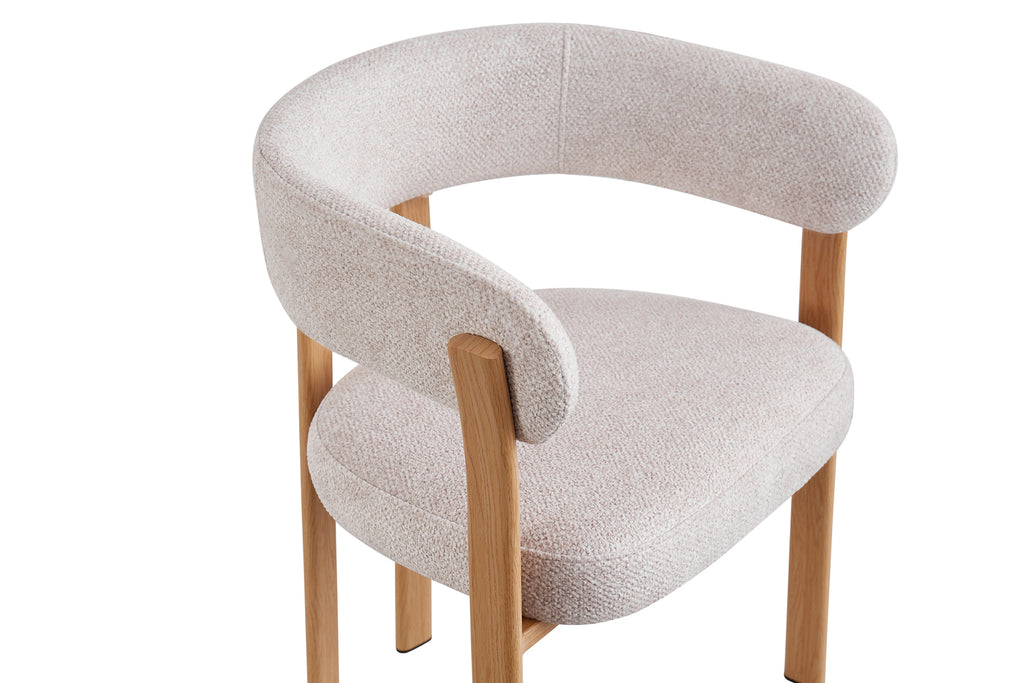 Chaise avec accoudoirs Julia Naturel – Tissu