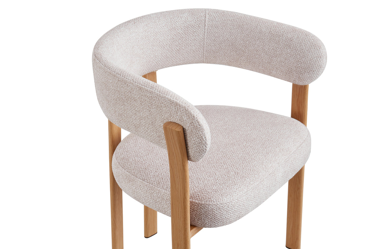Chaise avec accoudoirs Julia Naturel – Tissu