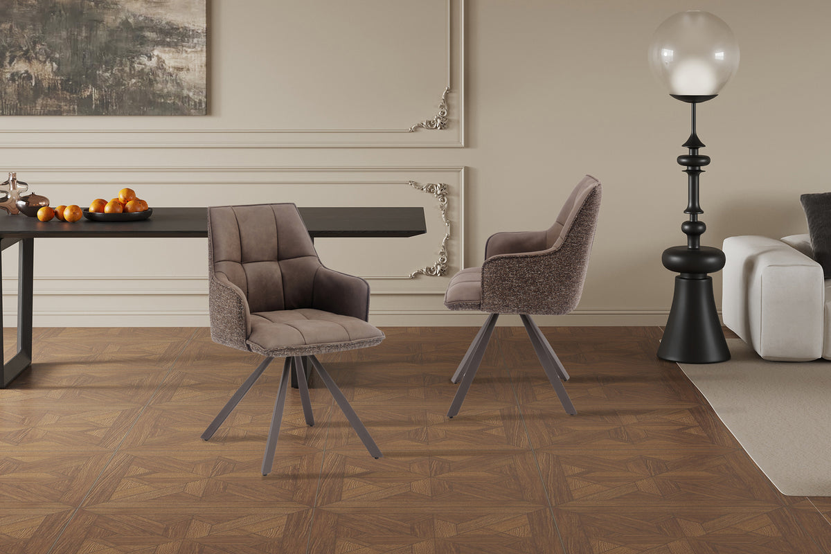 Chaise Solenne pivotante Marron