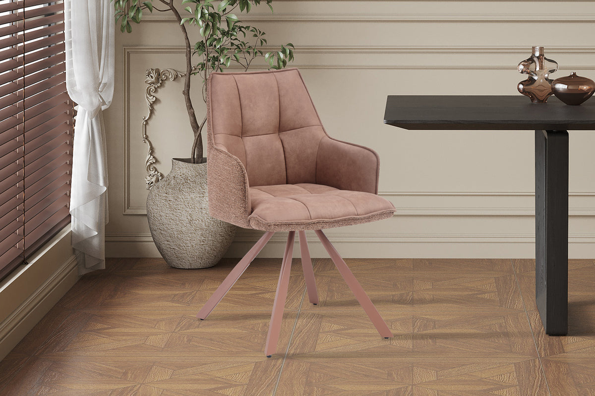 Chaise Solenne pivotante Rose