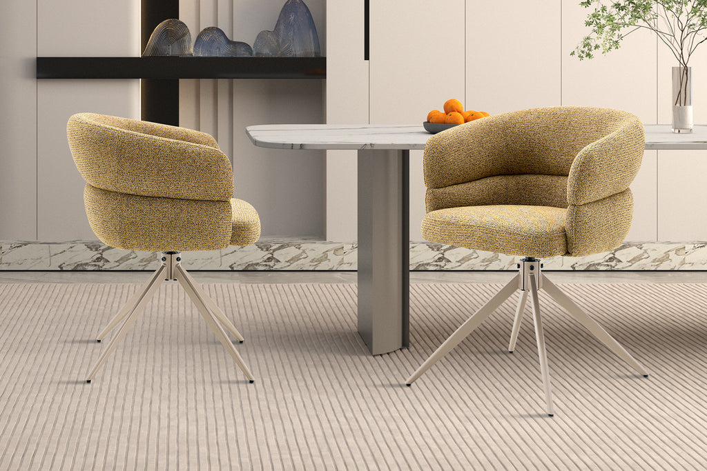 Chaise Leonie Pivotante – WZ coffee-4 Jaune Pied Beige