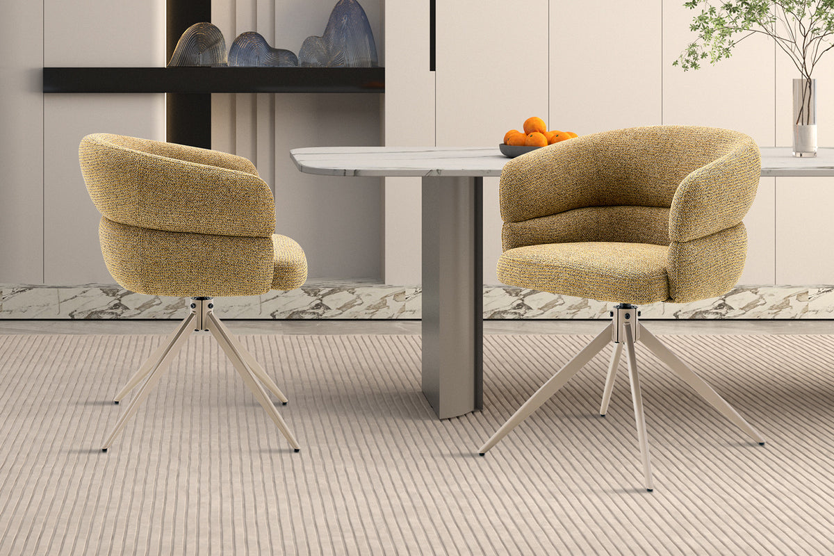 Chaise Leonie Pivotante – WZ coffee-4 Jaune Pied Beige