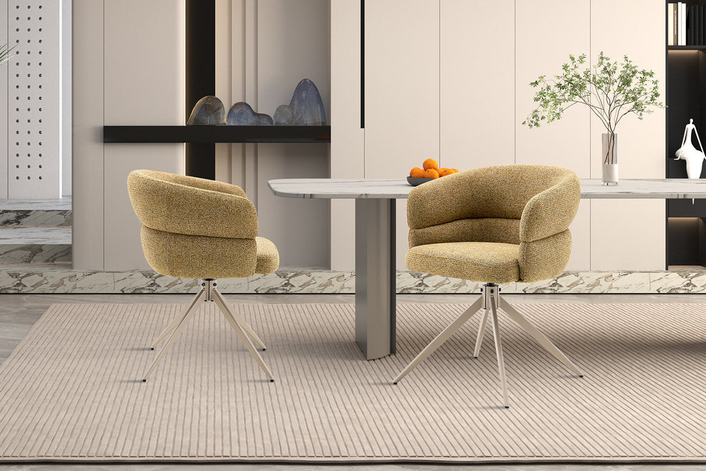 Chaise Leonie Pivotante – WZ coffee-4 Jaune Pied Beige - vue 2