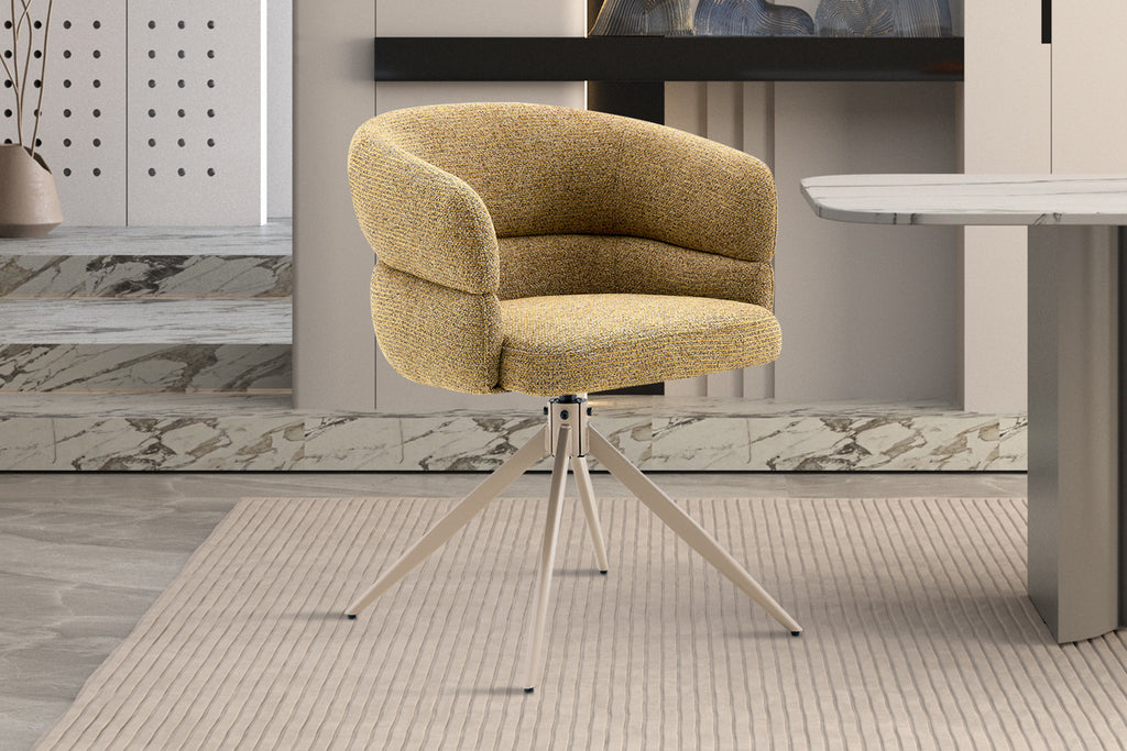 Chaise Leonie Pivotante – WZ coffee-4 Jaune Pied Beige - vue 3