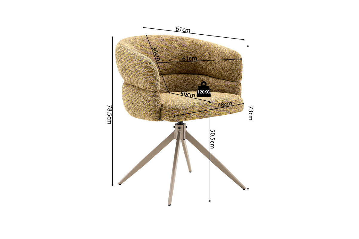 Chaise Leonie Pivotante – WZ coffee-4 Jaune Pied Beige - vue 9