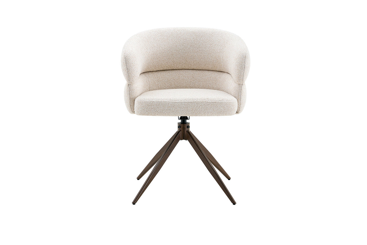 Chaise Leonie Pivotante – WZ coffee-1 Beige – Pied Noyer - vue 4