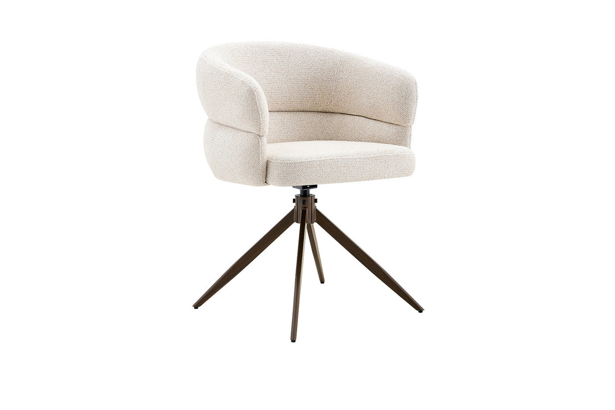 Chaise Leonie Pivotante – WZ coffee-1 Beige – Pied Noyer - vue 5